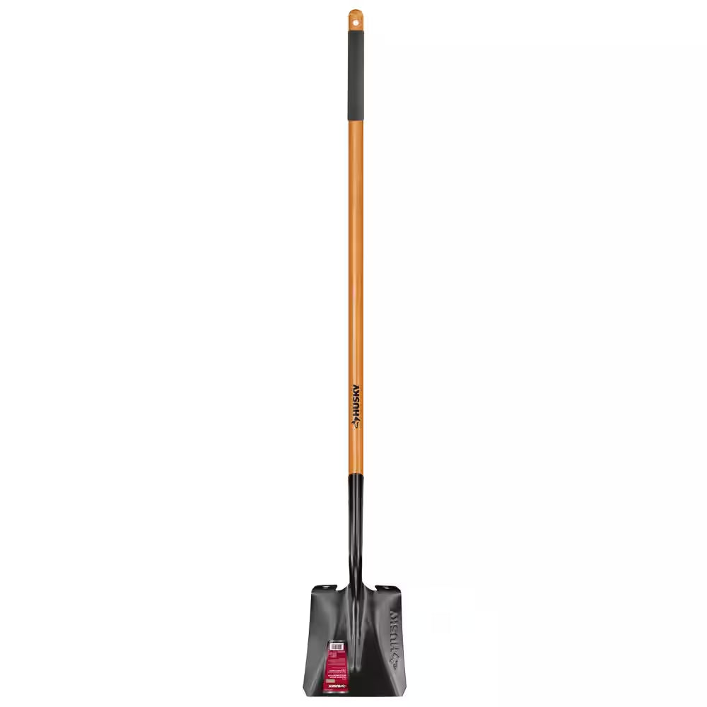 47 In. L Wood Handle Carbon Steel Transfer Shovel with Grip