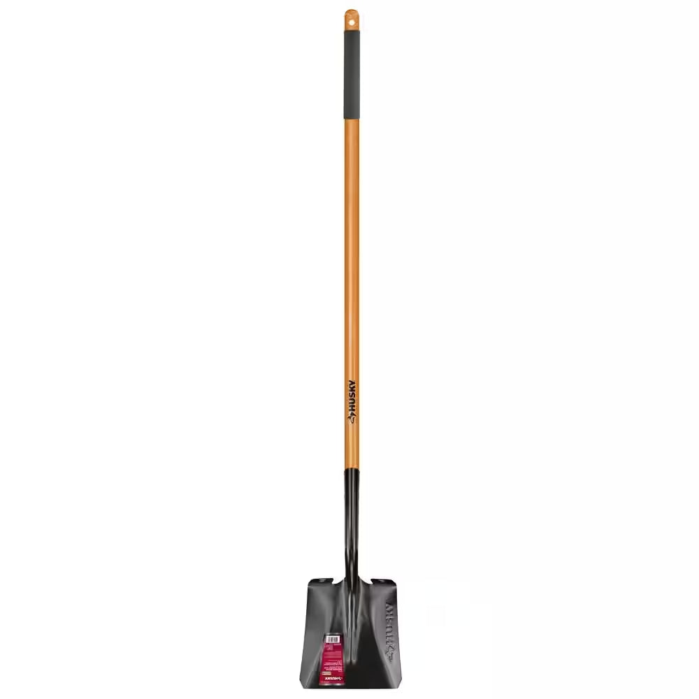 47 In. L Wood Handle Carbon Steel Transfer Shovel with Grip