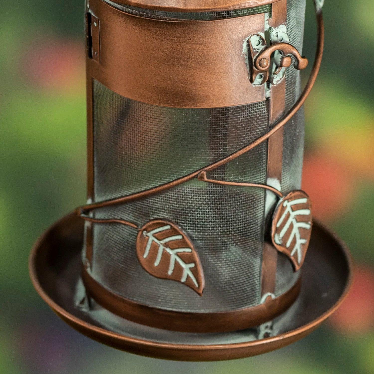 Hanging Iron Bird Feeder with Antique Copper Finish "Silo" Item #: LS213031