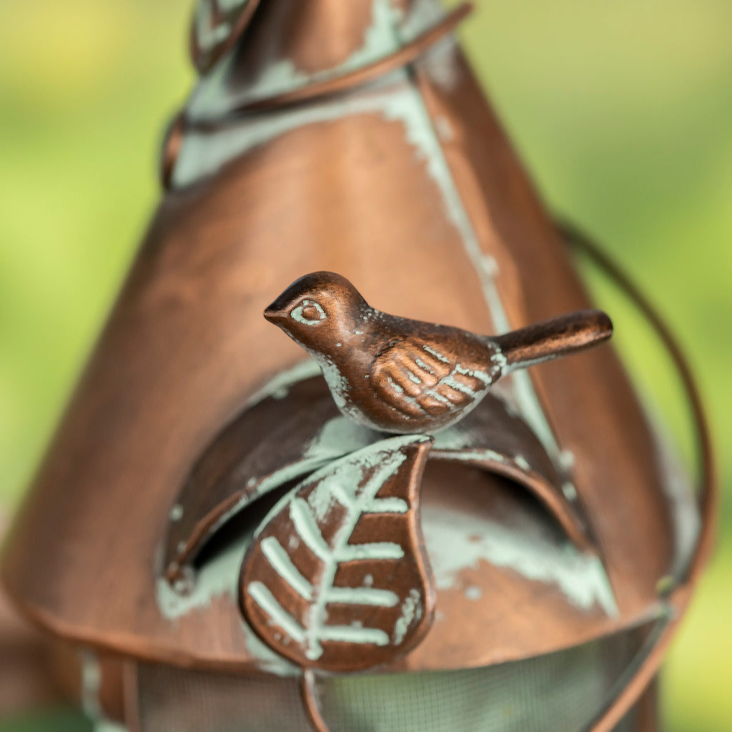 Hanging Iron Bird Feeder with Antique Copper Finish "Silo" Item #: LS213031