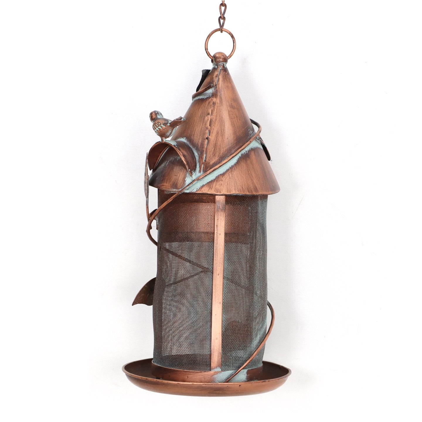 Hanging Iron Bird Feeder with Antique Copper Finish "Silo" Item #: LS213031
