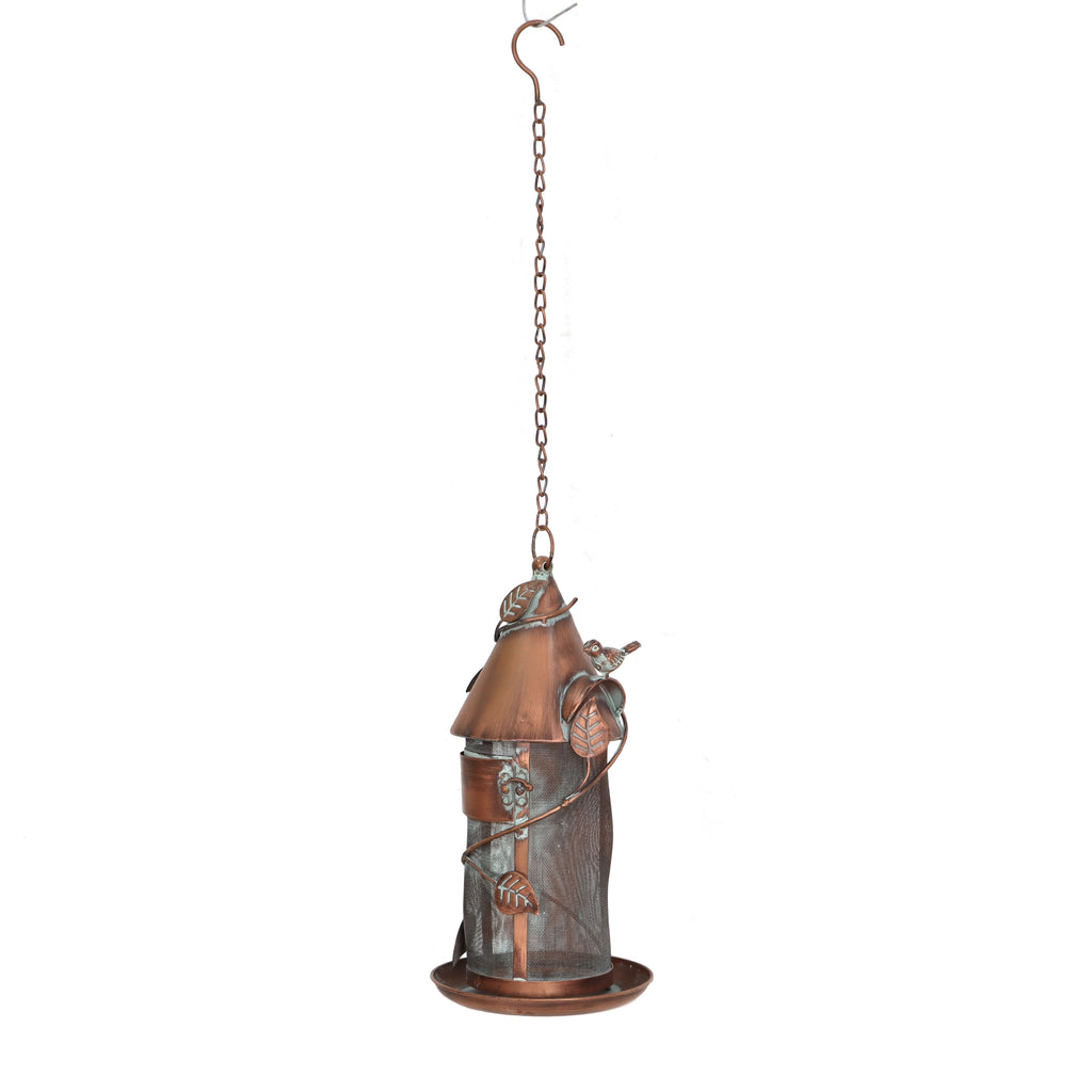 Hanging Iron Bird Feeder with Antique Copper Finish "Silo" Item #: LS213031