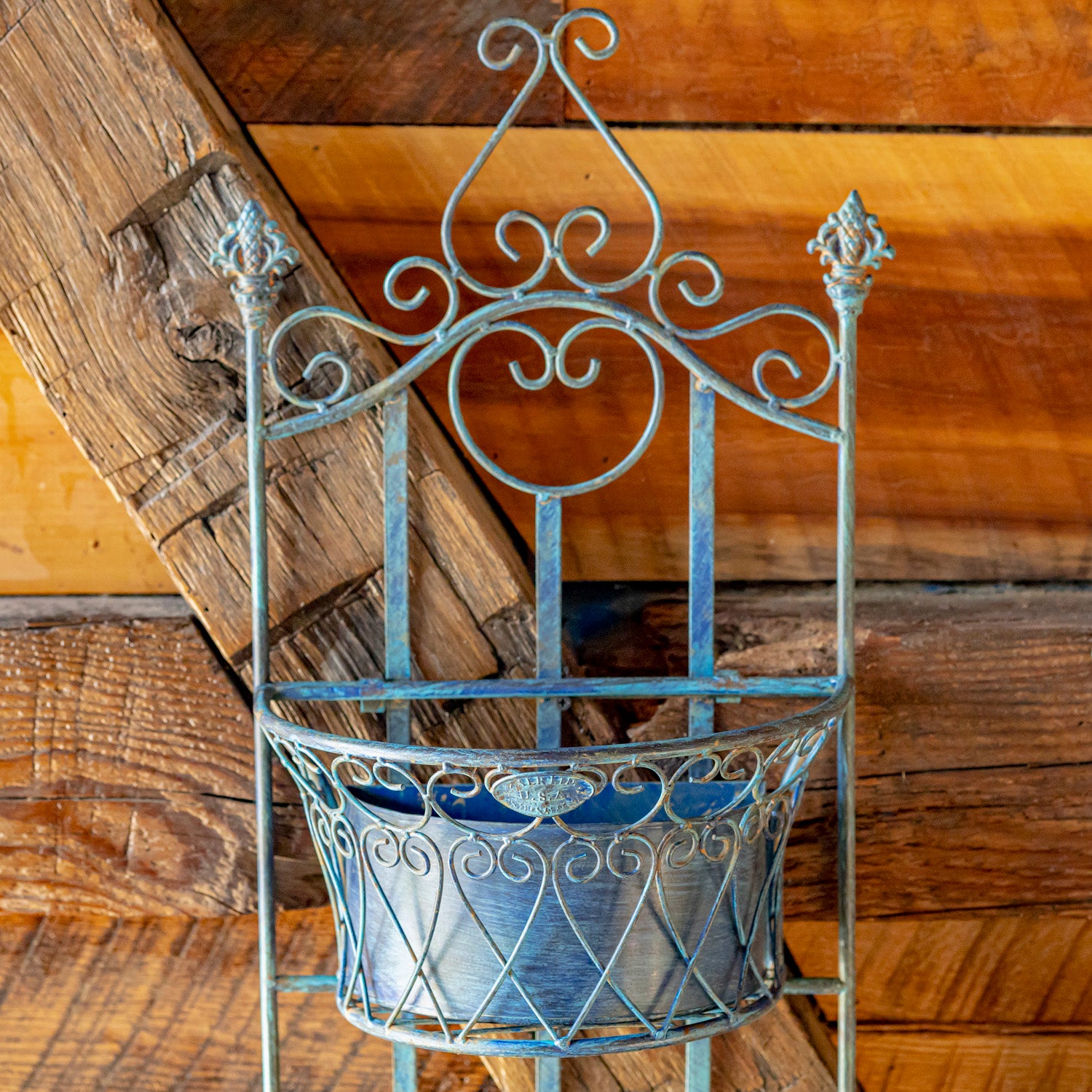 Set of 2 Dual Wall Hanging Planters with Removable Baskets in Conalt Blue "London 1820"