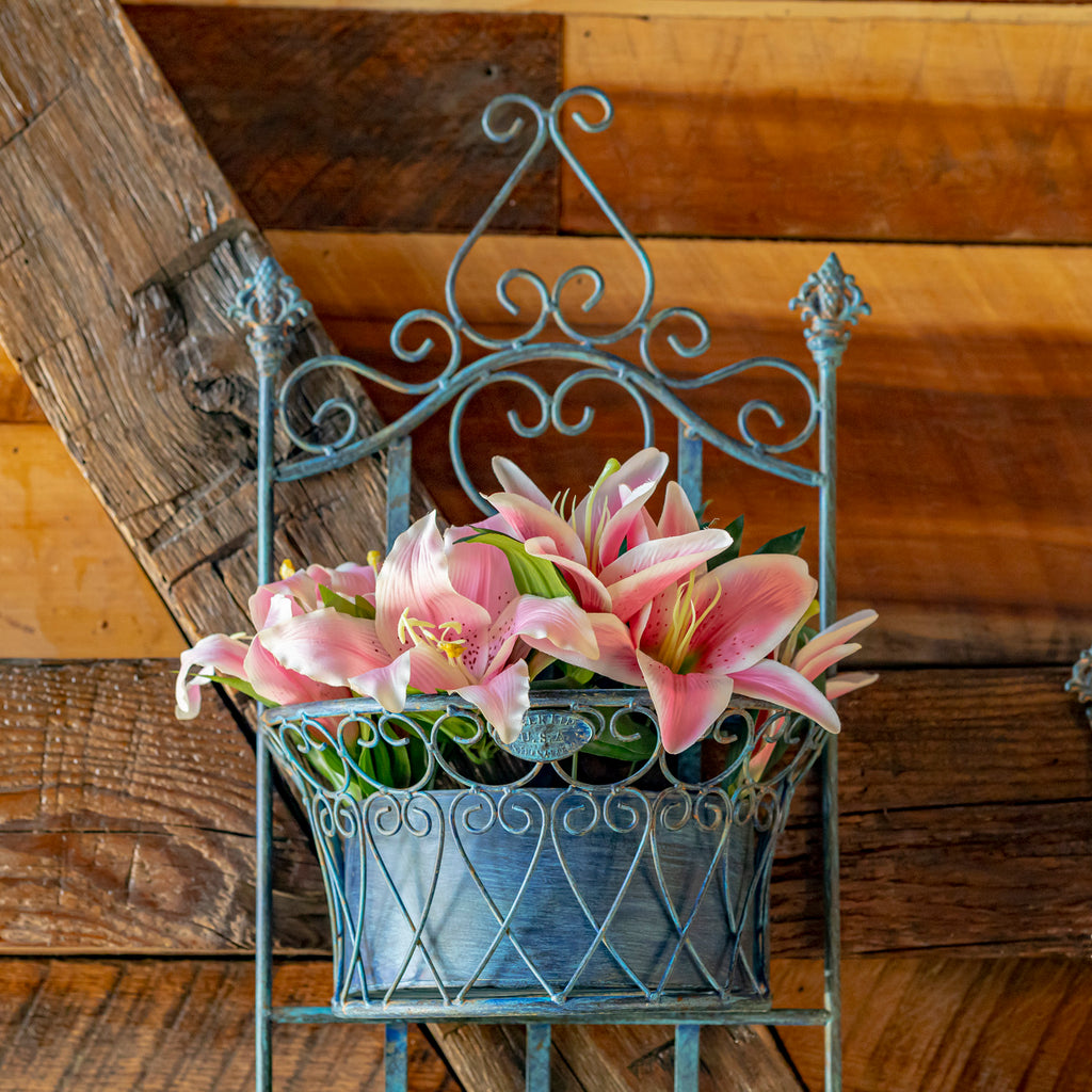 Set of 2 Dual Wall Hanging Planters with Removable Baskets in Conalt Blue "London 1820"