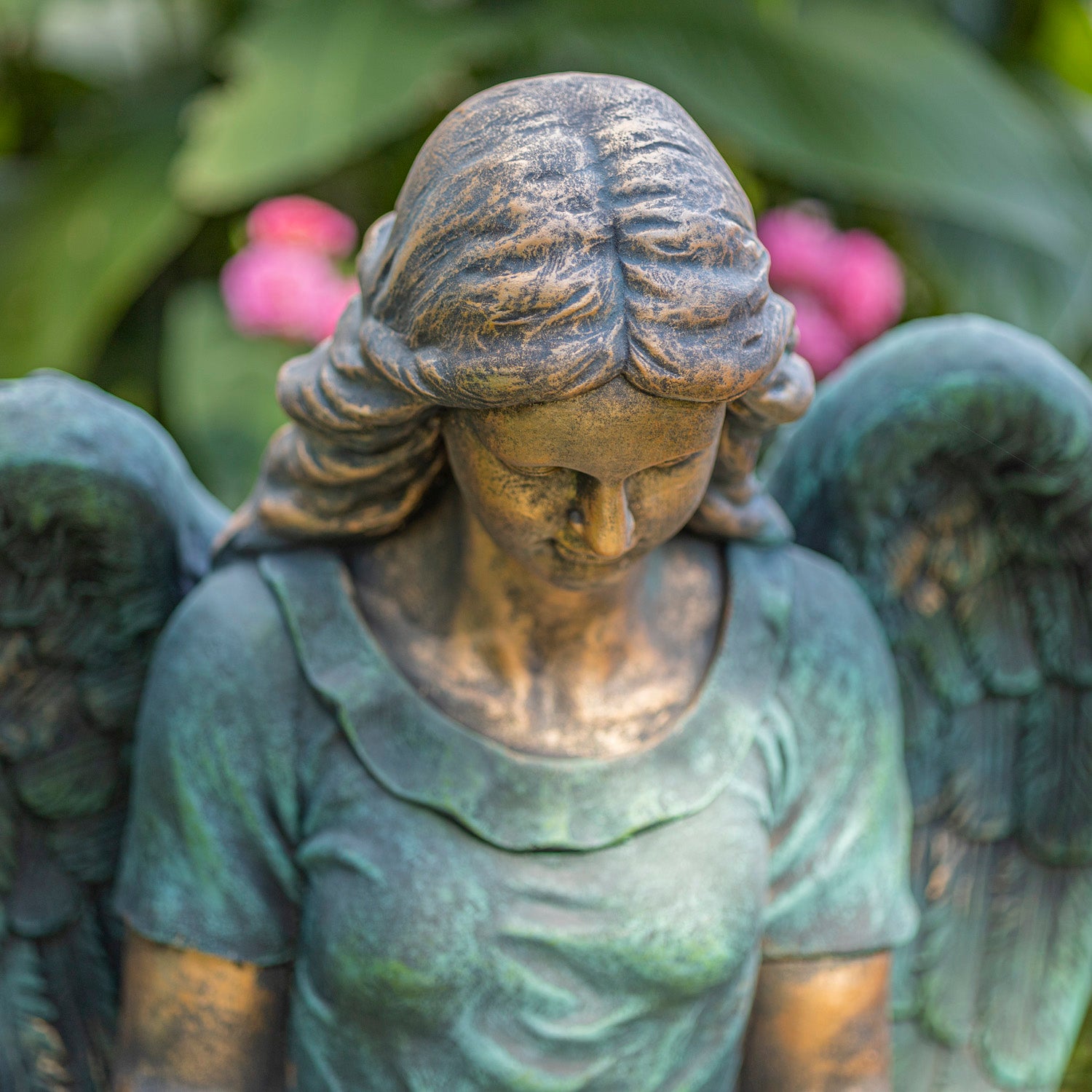 46" Tall Sitting Magnesium Angel Statue Reading Book in Antique Bronze "Dina" Item #: ZR232746-BZ/ Item #: ZR232746-GY