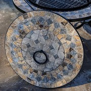 32.6"D. Round Mosaic Tile Metal Fire Pit "Boulder" "St. Augustine" Item #: ZR803682-D