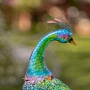 Set of Two 35" Tall Standing Colorful Iron Peacocks Item #: ZR140220-SET