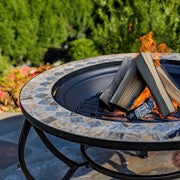 32.6"D. Round Mosaic Tile Metal Fire Pit "Boulder" "St. Augustine" Item #: ZR803682-D